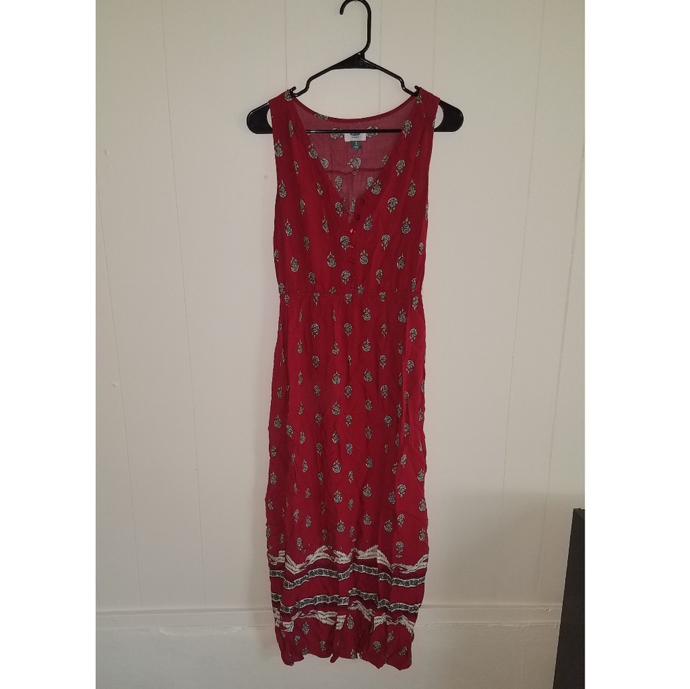 Casual red maxi dress